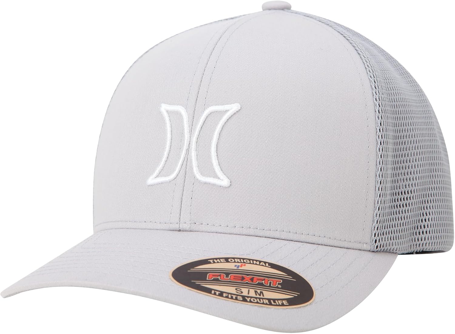 Hurley Mens Trucker Hat - Lightweight Breathable Stretch Mesh Back Curved Bill Baseball Cap with 3D Front Icon Logo