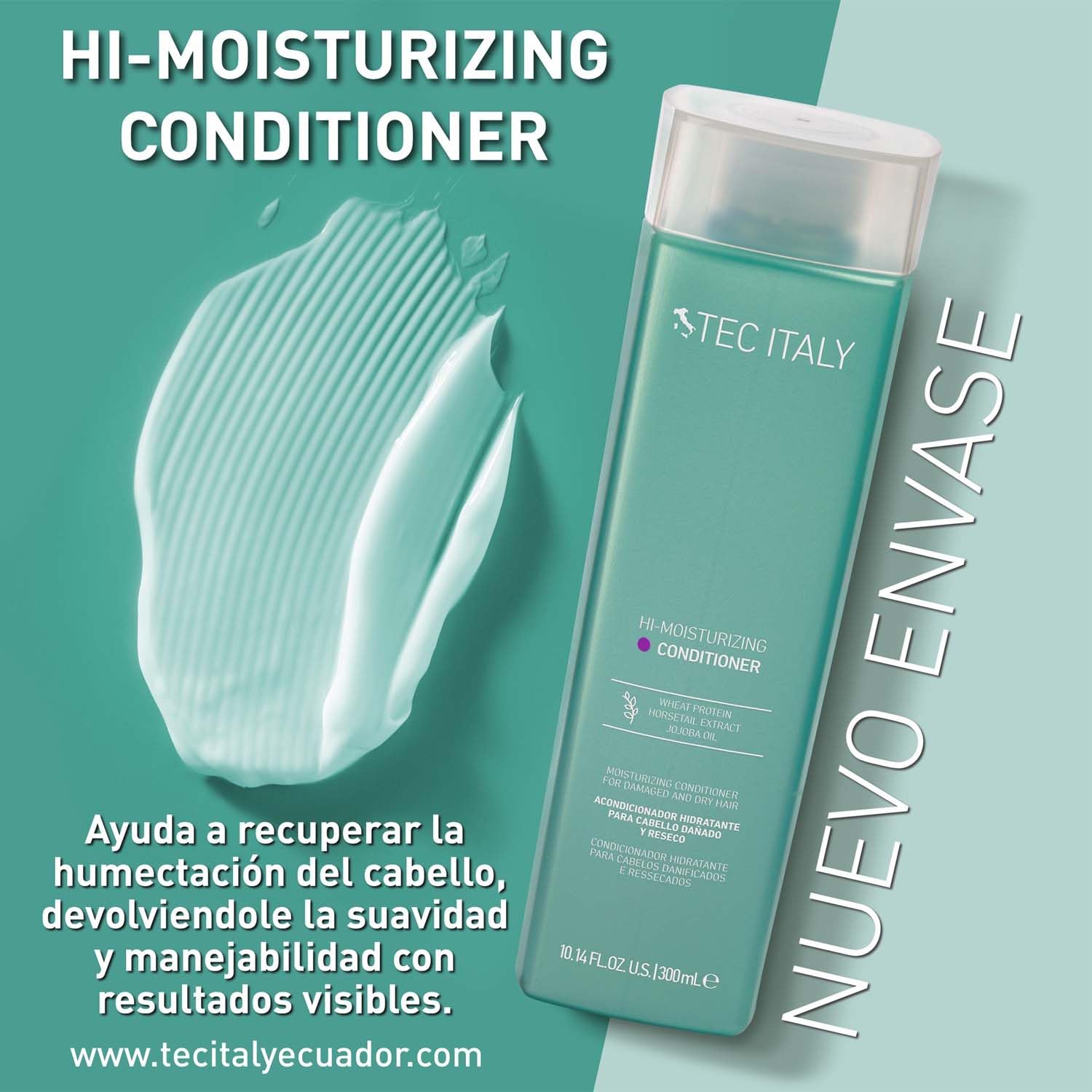 Tec Italy Hi Moisturizing Rehydrating Shampoo + Conditioner for Damaged Dry Hair