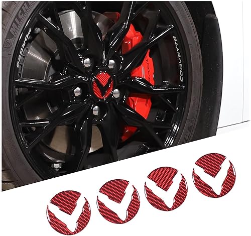 Calcomanía de fibra de carbono suave para rueda de Chevrolet Corvette C8 2020-2024, calcomanía para moldura de cubo de rueda de automóvil, 8