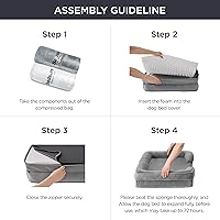 Vista 170 de Bedsure - Cama ortopédica extragrande para perros, sofá cama lavable para perros extragrandes, espuma de soporte con funda extraíble y lavable, negro