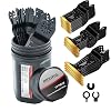 HIDOTOL 17 PCS Titanium Oscillating Saw Blades Universal Multitool Blades for Cutting Hard Material, Metal Nails, Wood, Plastic, Oscillating Tool Blades Kit fit in Sturdy Round Case