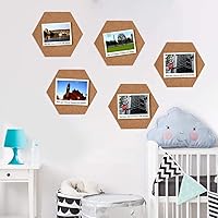 Vista 8 de HBlife Hexagon Cork Board Tiles 10 Pack Self-Adhesive Corkboards for Wall Pin Board Decorative Bulletin Board for Office Home Kitchen with 50