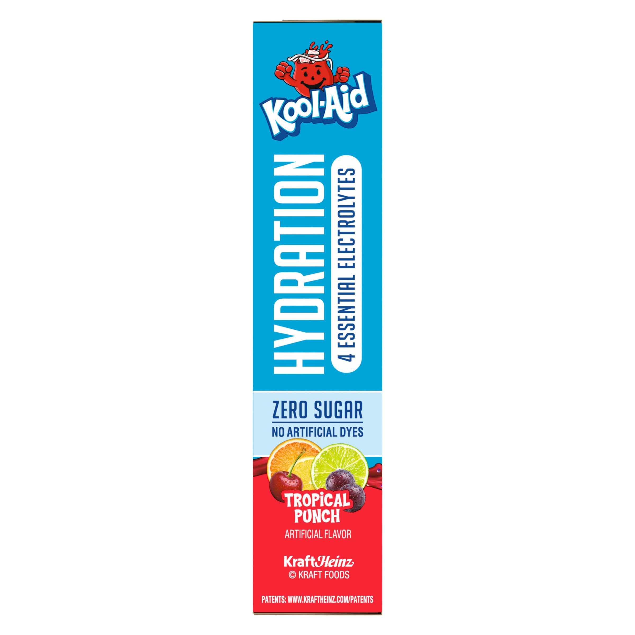 Kool-Aid Hydration Tropical Punch Artificially Flavored Drink Mix, 6 ct On-the-Go-Packets, 1.32 oz Box