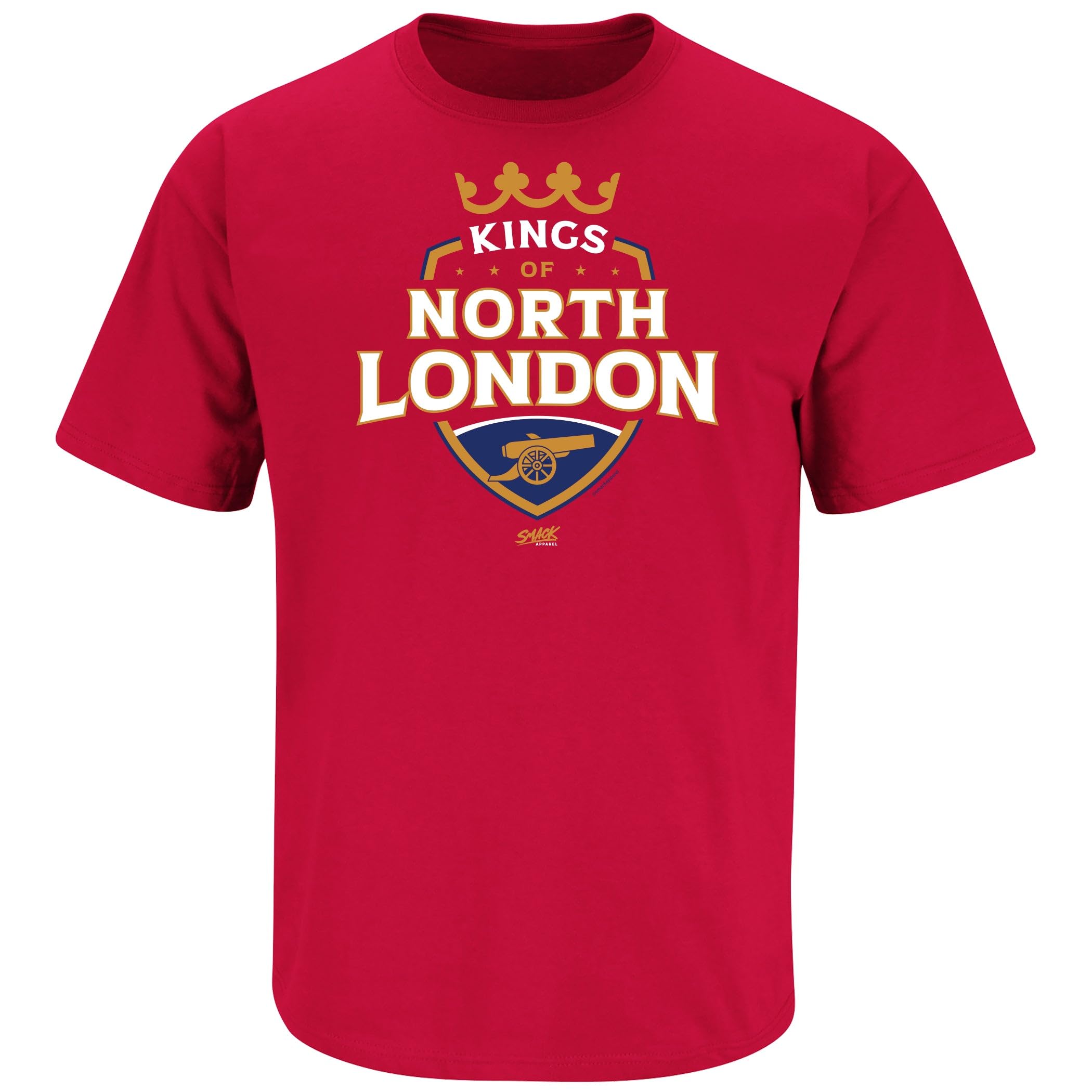 Kings of North London T-Shirt for Arsenal Soccer Fans (SM-5XL), Red Short Sleeve, XL