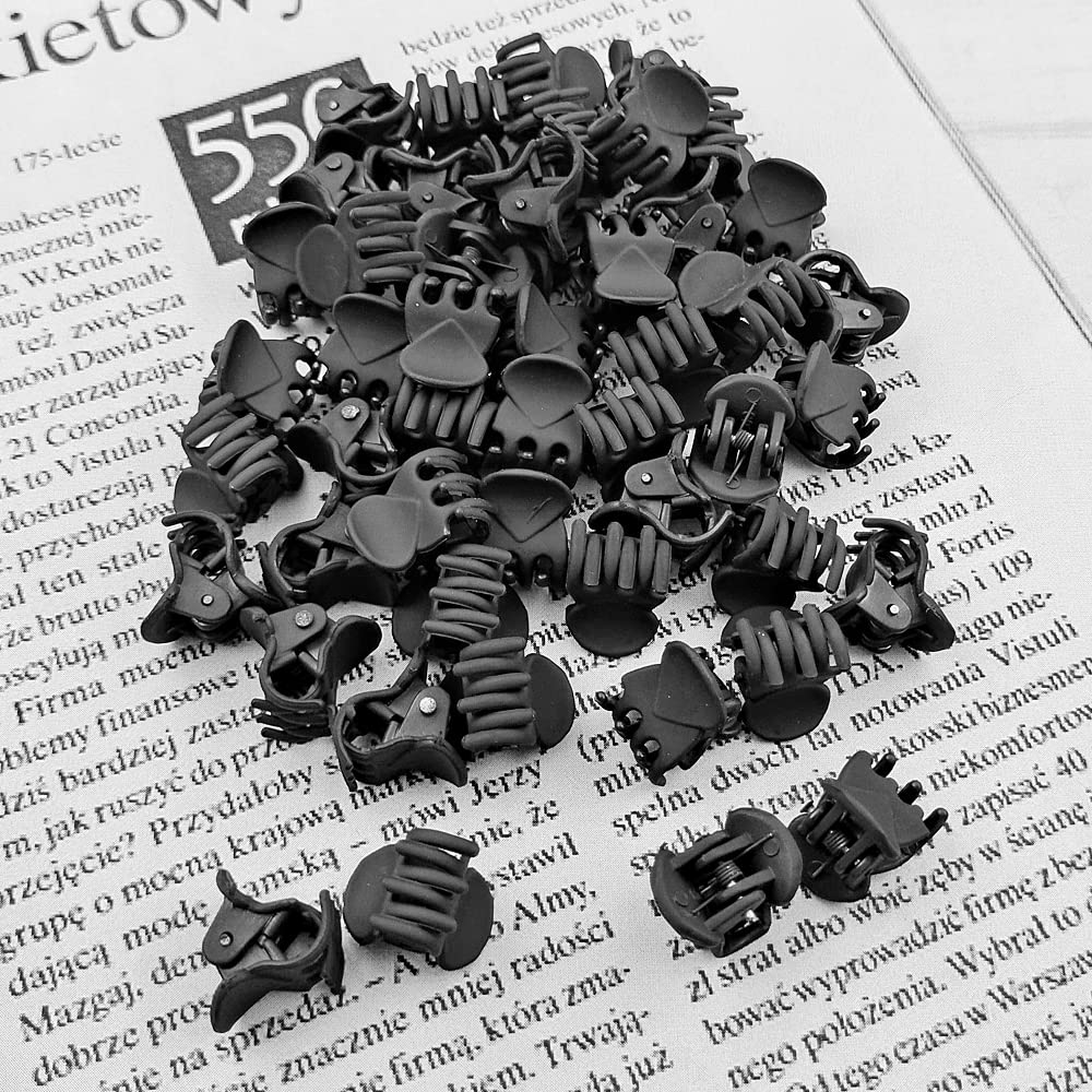 50 PCS Mini Hair Claw Clips， Bangs Strong Grip Multifunction Clamp Clips. (Frosted black) image 4