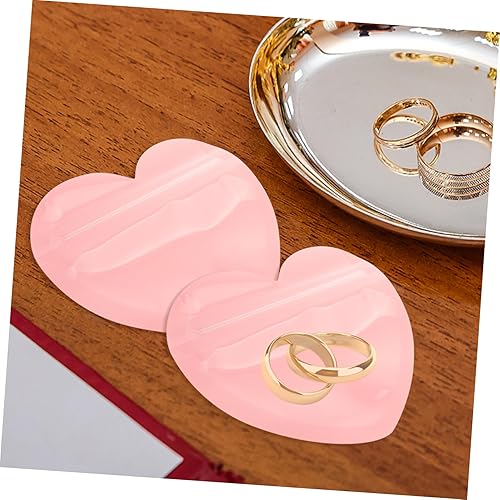 Miniatura 9 de Mobestech Bolsas de baratija en forma de corazón, 50 unidades, bolsas de plástico con forma de corazón pequeño, autoadhesivas, almacenamiento de