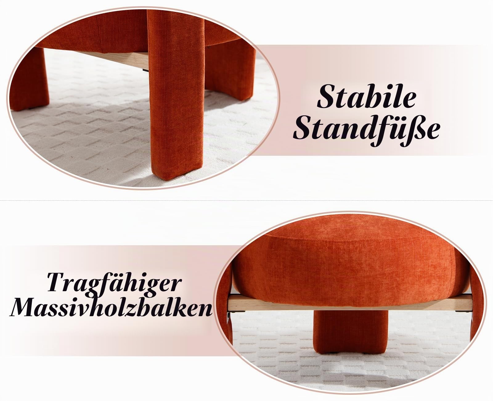 chairus Sessel Wohnzimmer Modern Gepolsterter Ohrensessel Orange