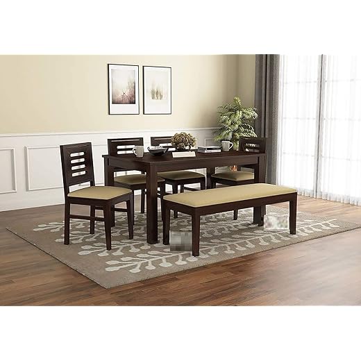 HOWZBOX Solid Sheesham Wood Dining Table 6 Seater