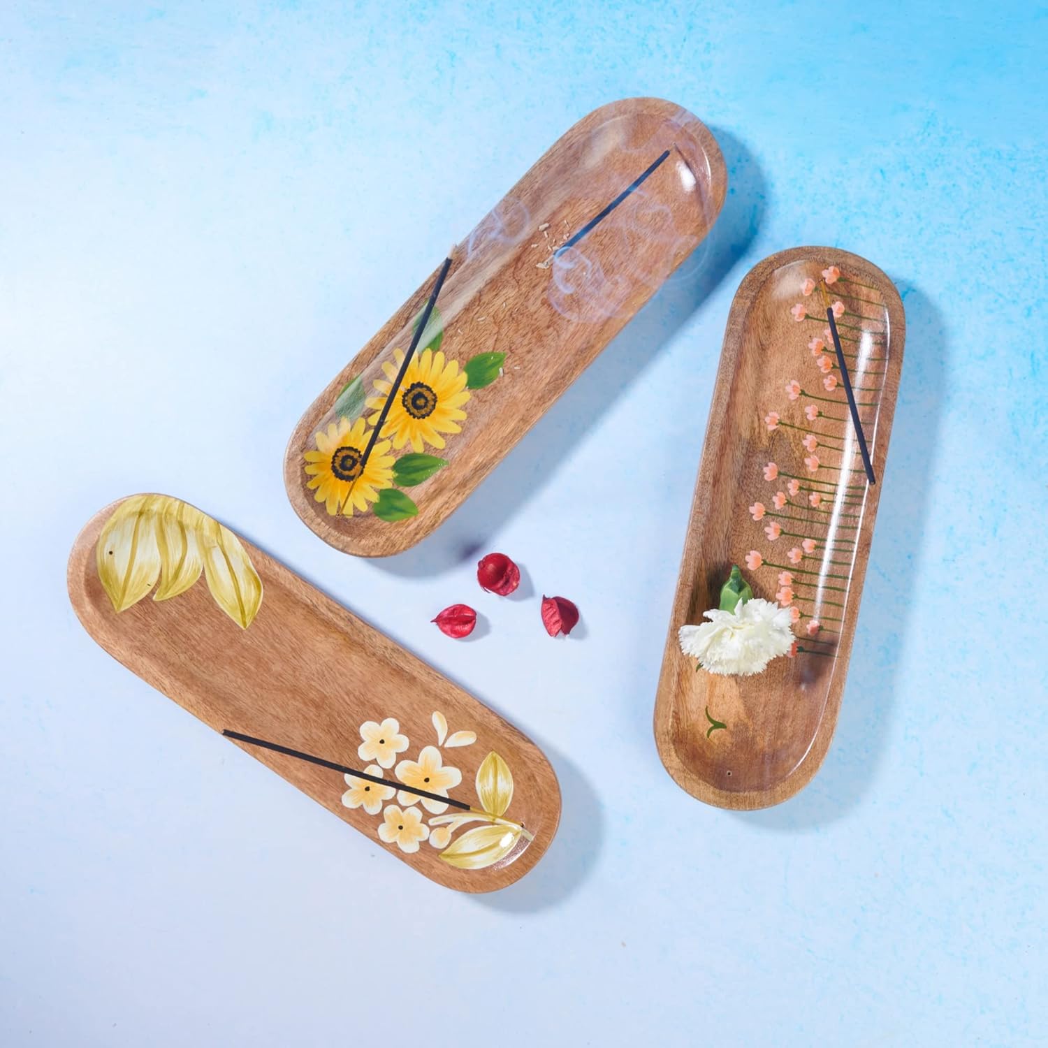 YYDS Incense Burner Incense Stick Holder Modern Ash Catcher Tray for Sticks Handmade Creative Reflux Handicraft Meditation Office Home Decor Incense Holders (Color : A)