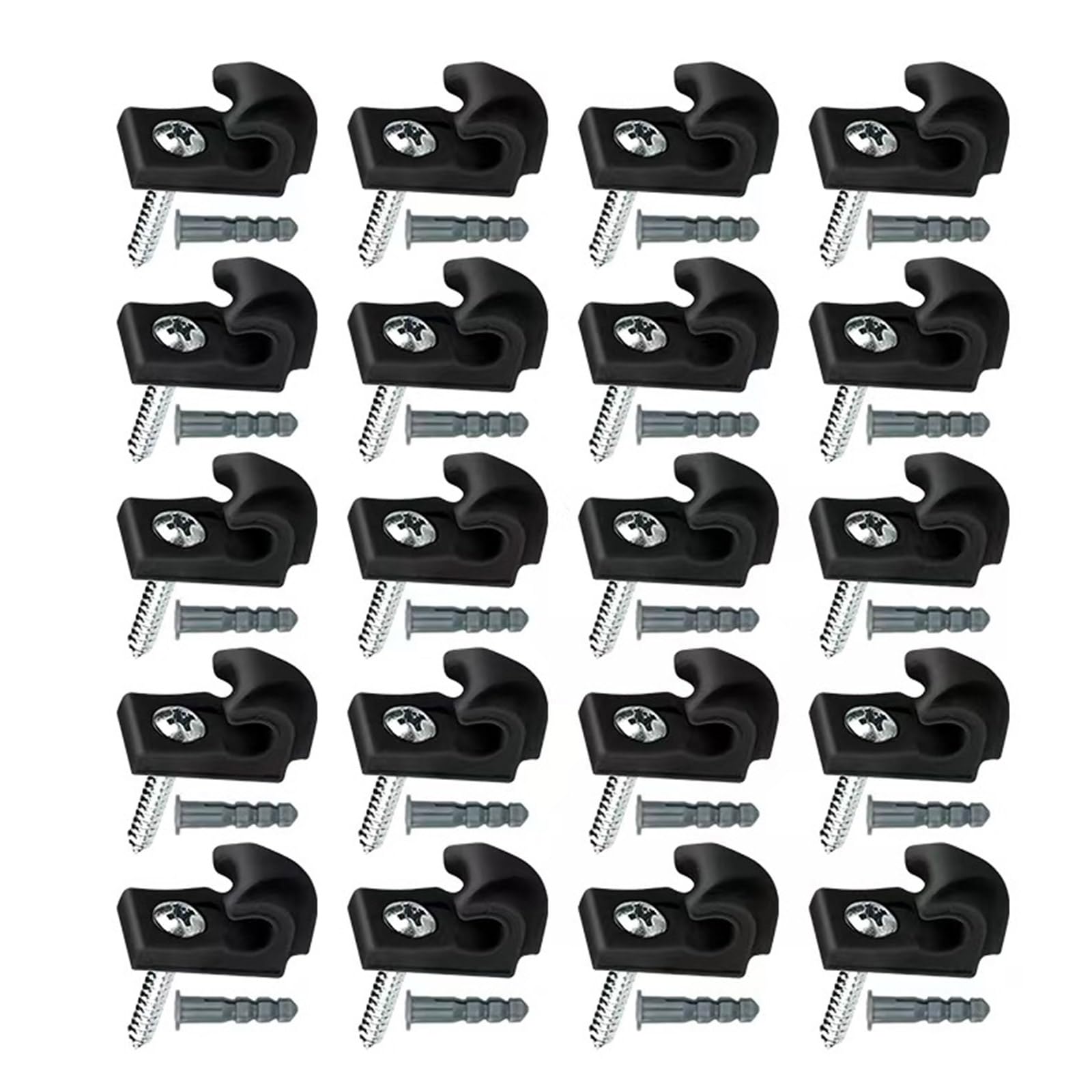 Zbiianxer Black 20Pcs Screw In Hooks Heavy Duty Abs Ceiling For Ceilings Offering Stable & Long Service Durability Multipurpose