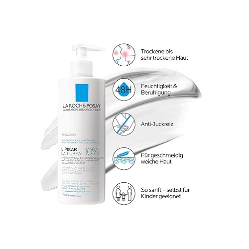 Miniatura 2 de La Roche-Posay Lipikar Urea Loción suavizante 10% de rugosidad, loción corporal para piel seca con 10% de urea + manteca de karité + alantoína,