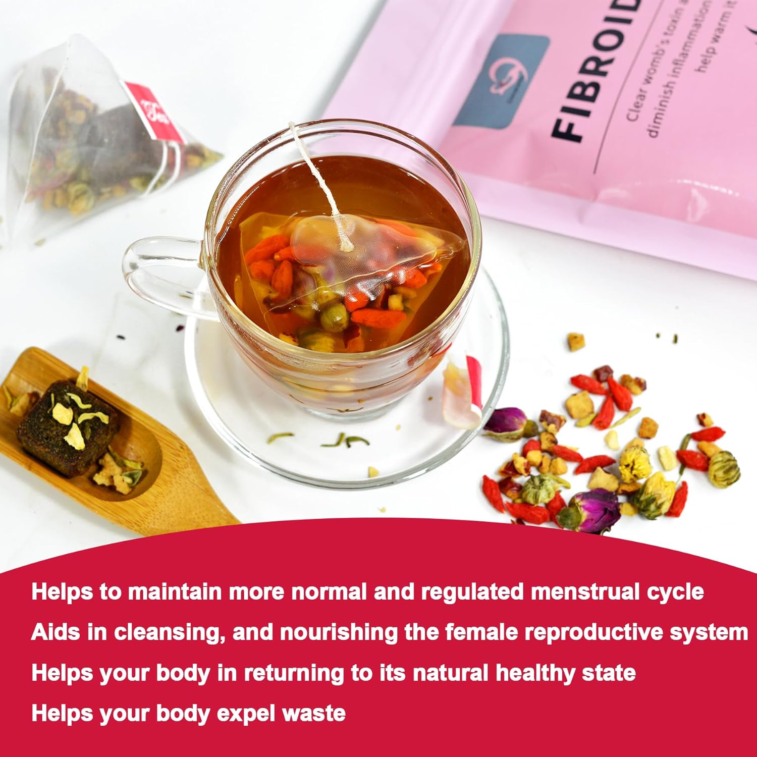 Aromlife Organic Fibroid Tea Packs Of 5, for Women Fibroids Shrinks & Ovarian Cysts Relief, Natrual Fertility Tea for Women Balances Hormones, Womb Tea with Brown Sugar and Flos Lonicerae - Image 7
