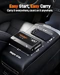 WOLFBOX 2000A Car Battery Booster Jump Starter with 150PSI Air Compressor, 12V Car Jump Starter for 5L Gas Engines, 37Wh Portable Tire Inflator with LED Display, Emergency Light, Jumper Cables