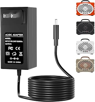 for Turtlebox Speaker Charger,15V 3A Power Supply Power Adapter Cord Compatible with Turtlebox Speaker Gen 2 & Gen 3 Outdoor Portable Bluetooth 5.0 Audio