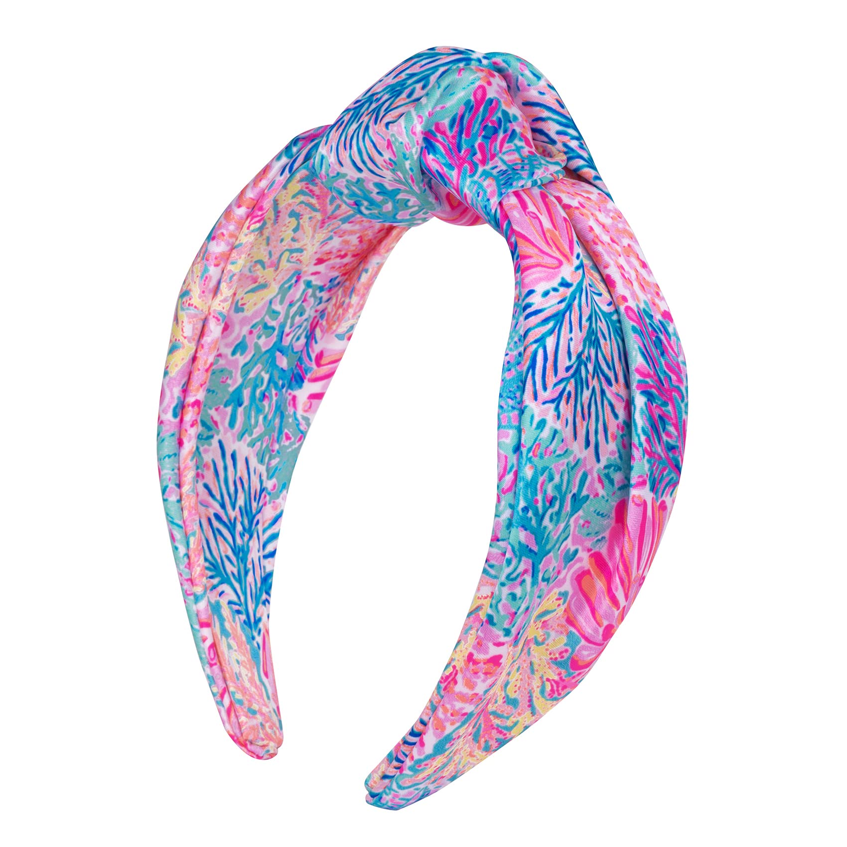 Lilly Pulitzer Splashdance Colorful Knotted Wide Satin Sea reef Seaweed Headband Lilly Pulitzer Wide Knotted Splashdance Satin Headband Pink  main image 2