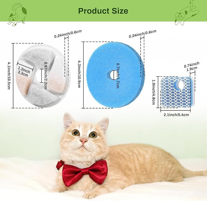 Pack de 10 Filtros de Repuesto para Fuente de Agua Automática para Gatos 2.2L miniatura 4