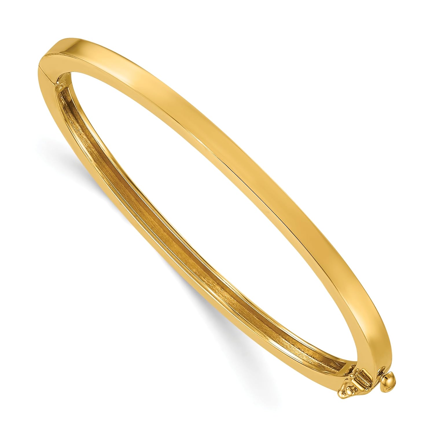 IceCarats 14K Solid Yellow Gold 3 8mm Hinged Bangle Bracelet