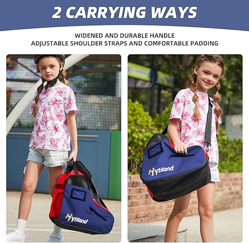 Miniatura 5 de Bolsa de patinaje sobre ruedas Bolsa transpirable de gran capacidad para patinar sobre hielo con correa ajustable para el hombro Se adapta a la