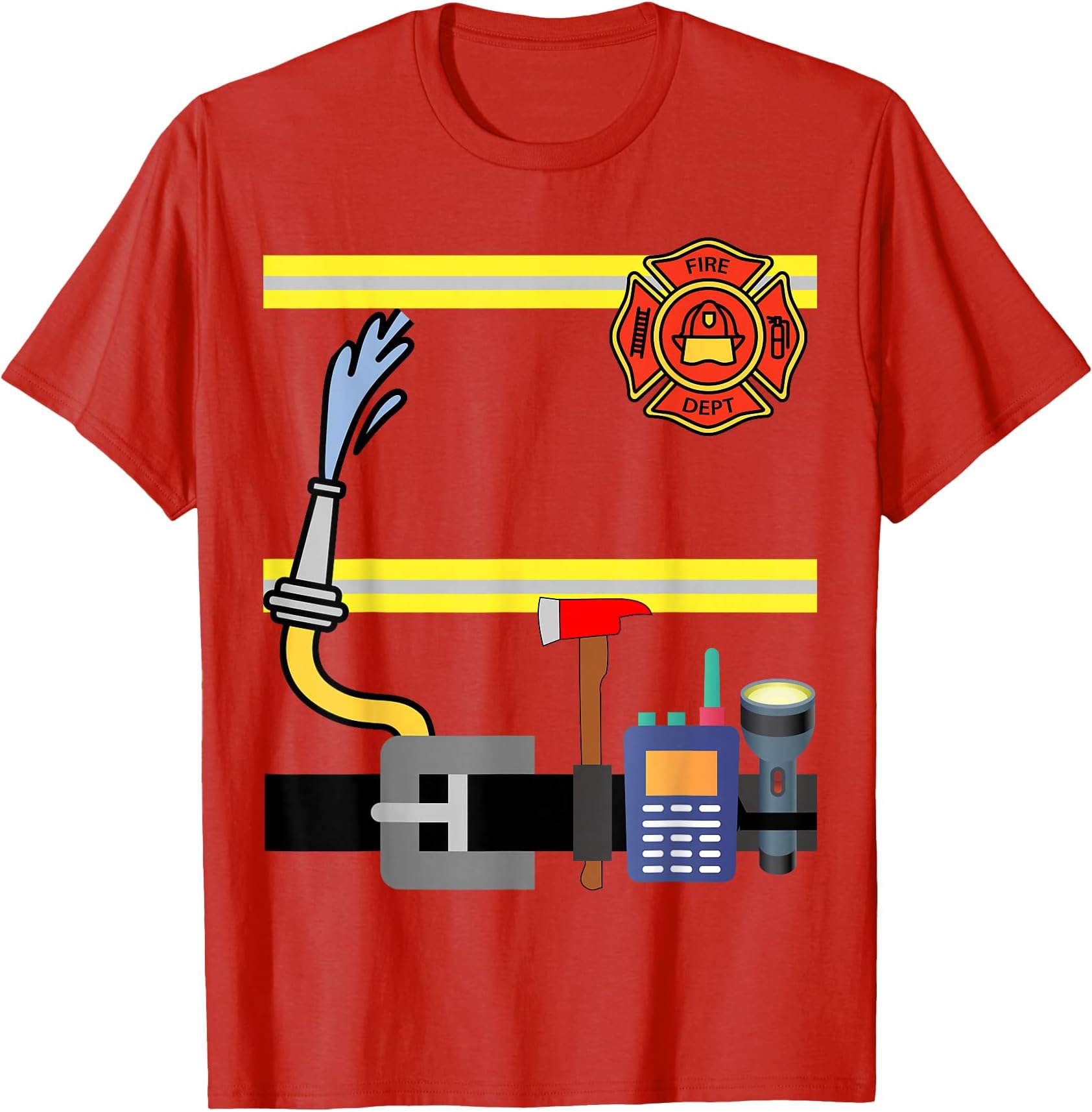 Boys girl men kid women's fireman firefighter lazy costume T-Shirt