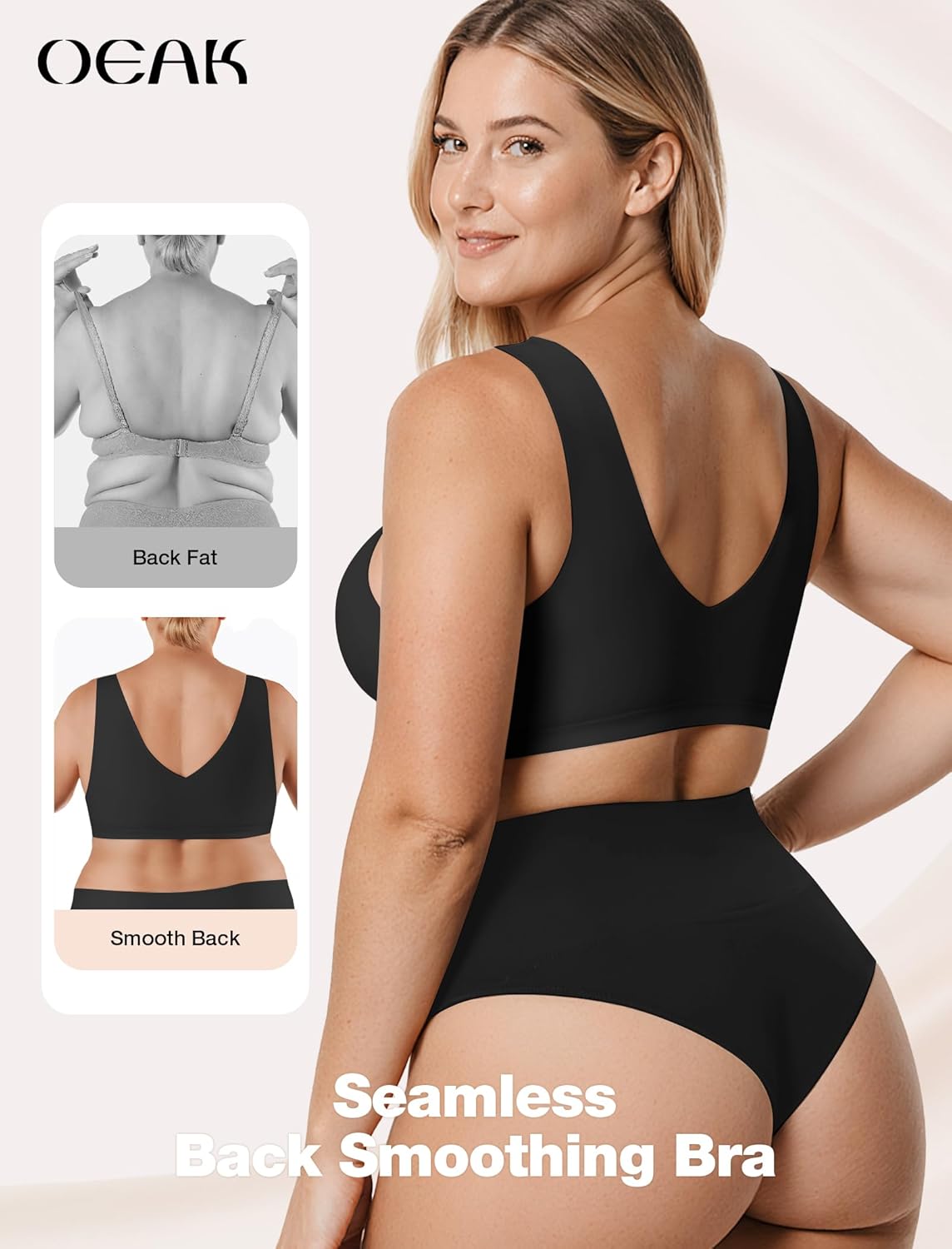 OEAK Womens Jelly Bras No Underwire Seamless Full Coverage Support Lift Pull on Bralette Comfort Everyday Sports Tshirt Bra - Image 3