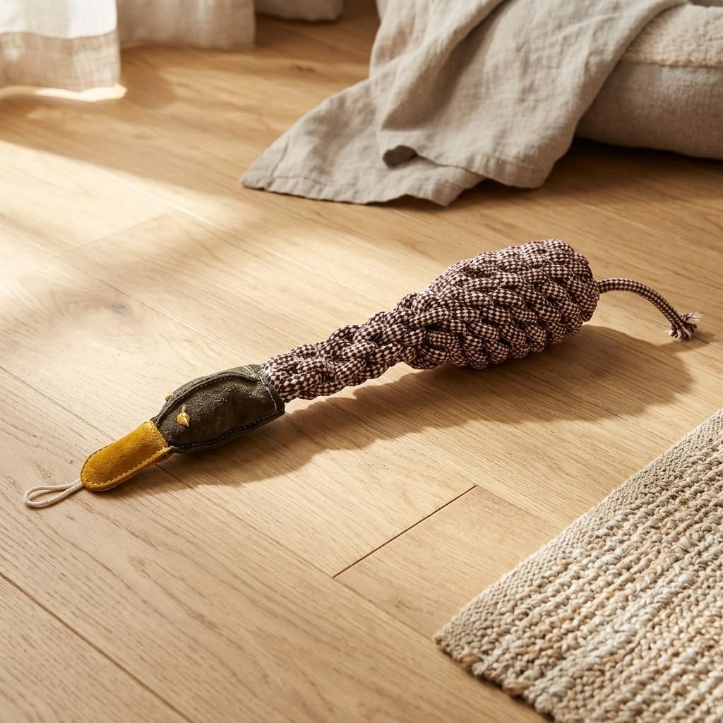 Crinkle Duck Rope and Chew Bird Dog Toy, Large Size, Brown image 2