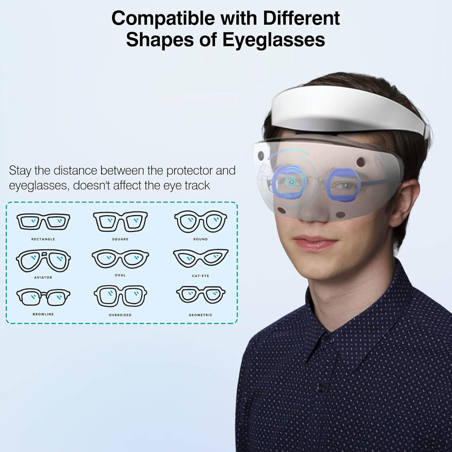 Rubber Glasses Spacer for PSVR 2, Silicone Lens Protector Compatible with PlayStation VR2, Anti-Scratch Adapter Ring Insert for PS5 VR2 Myopia Glasses Wears Improve VR Gaming Experience (Blue)