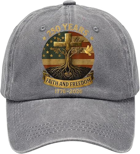 250 Anniversary USA Hat Fourth of July Mens 250 Anniversary USA Hat, Adjustable 