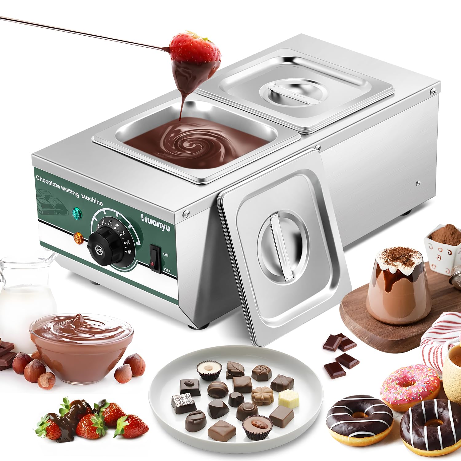 Huanyu チョコレート溶触機　ウォーマー　テンパリング Amazon.com: Huanyu Chocolate Tempering Machine 86~230℉ Commercial