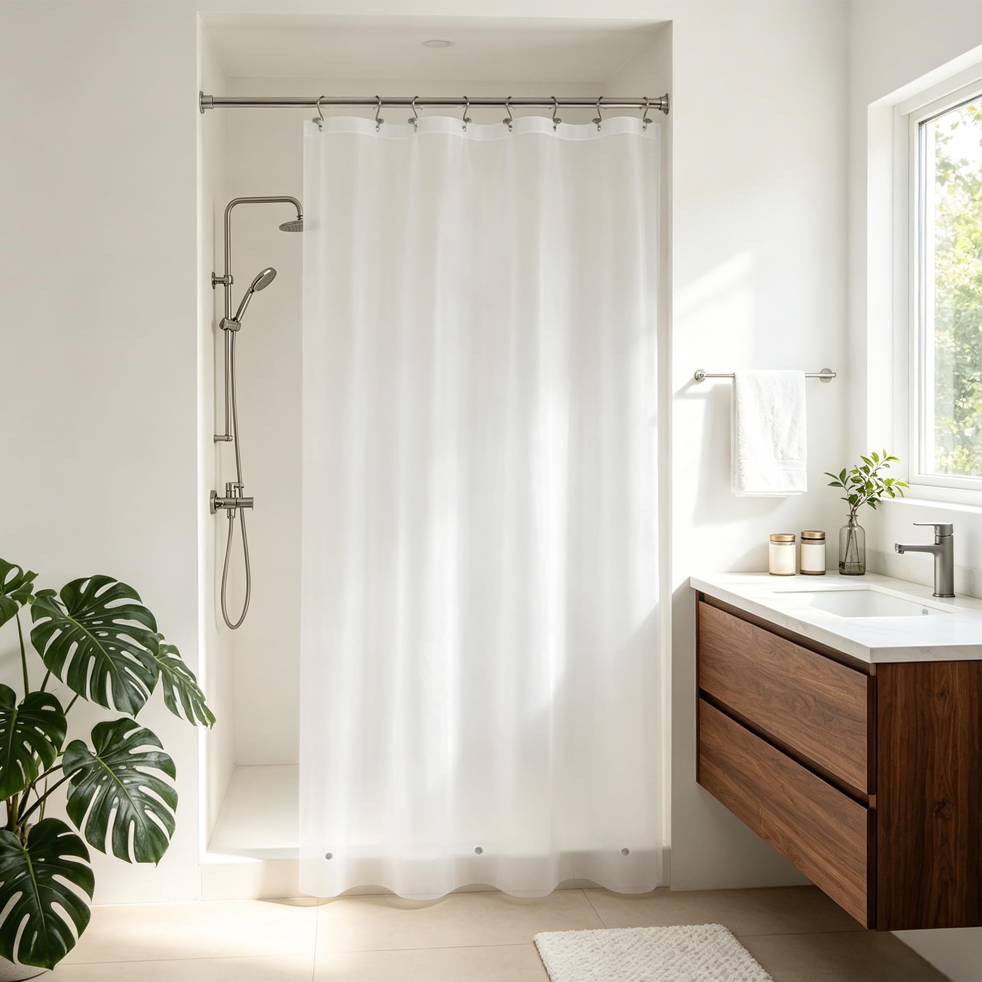 Barossa Design 48" x 72" Frosted Stall Shower Curtain Liner