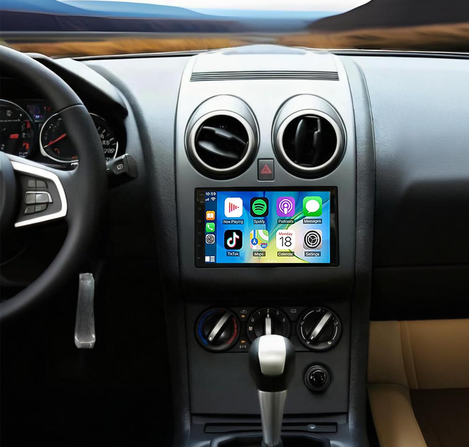 Car Radio Stereo for Nissan Rogue 2008 2009 2010 2011, 2G+32G Android 7" Touch Screen Head Unit with Wireless Carplay and Android Auto 5G WiFi GPS Bluetooth FM SWC Backup Camera