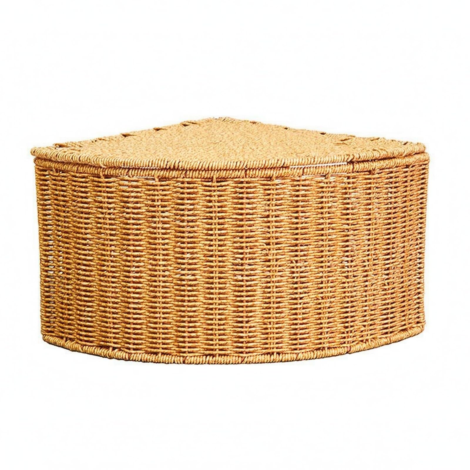 Organizer per Angoli Cestino con Coperchio a Cerniera in Struttura Intrecciata Scatola Porta Vestiario Contenitore Angolare Materiale PP/PE Resistente Adatto per Casa Camera da Letto, Piccolo