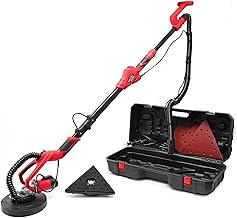 Wiltec Trockenbauschleifer 900 W, Wandschleifer Deckenschleifer mit 180 mm Schleifteller, Schleifmaschine mit Absaugung und umfangreichem Zubehör