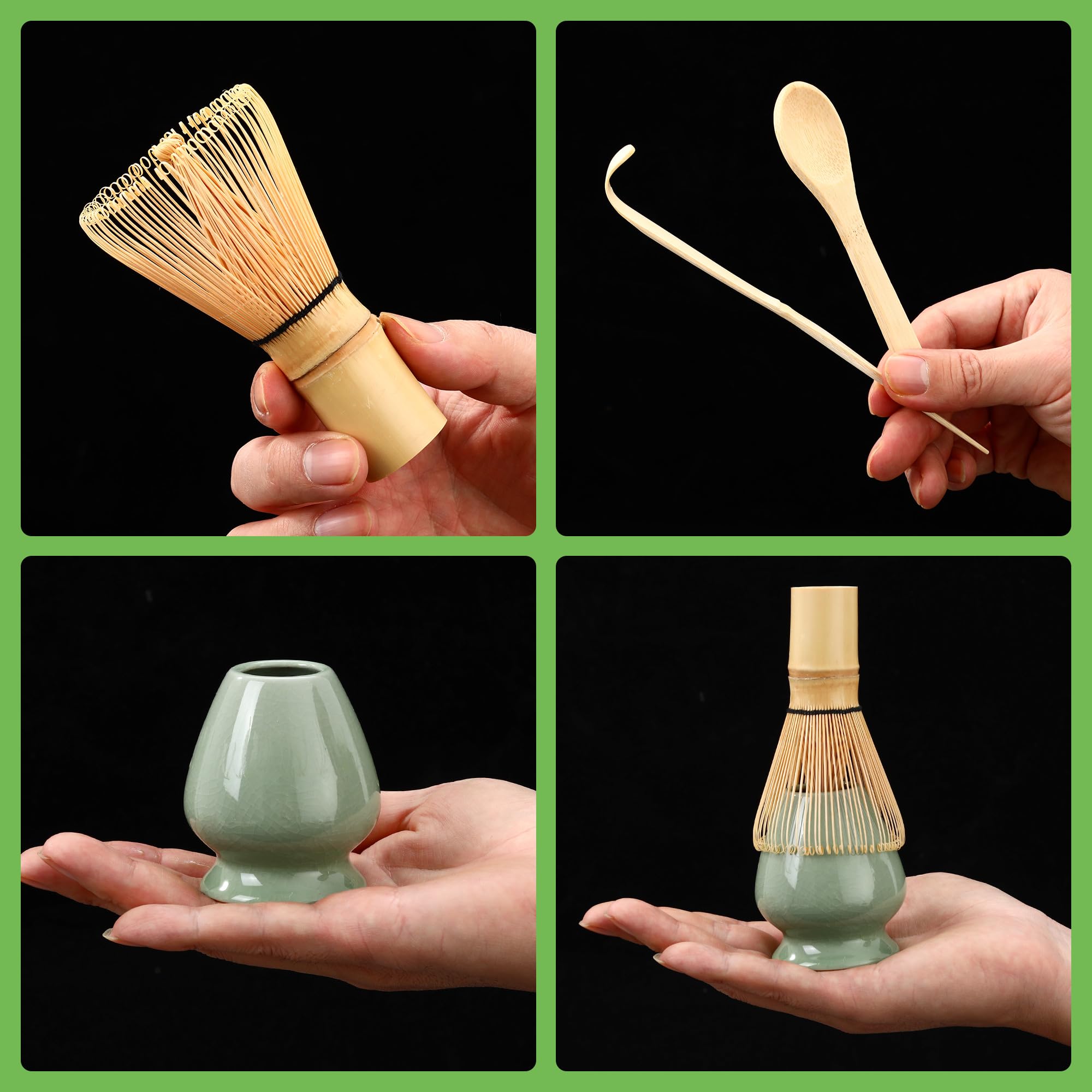 Fouet Bol Thé Matcha Kit Matcha 6 Pièces - Bol, Fouet, Tamis Et Accessoires - Céramique Japonaise Pour Cérémonie Du Thé Accessoire Matcha