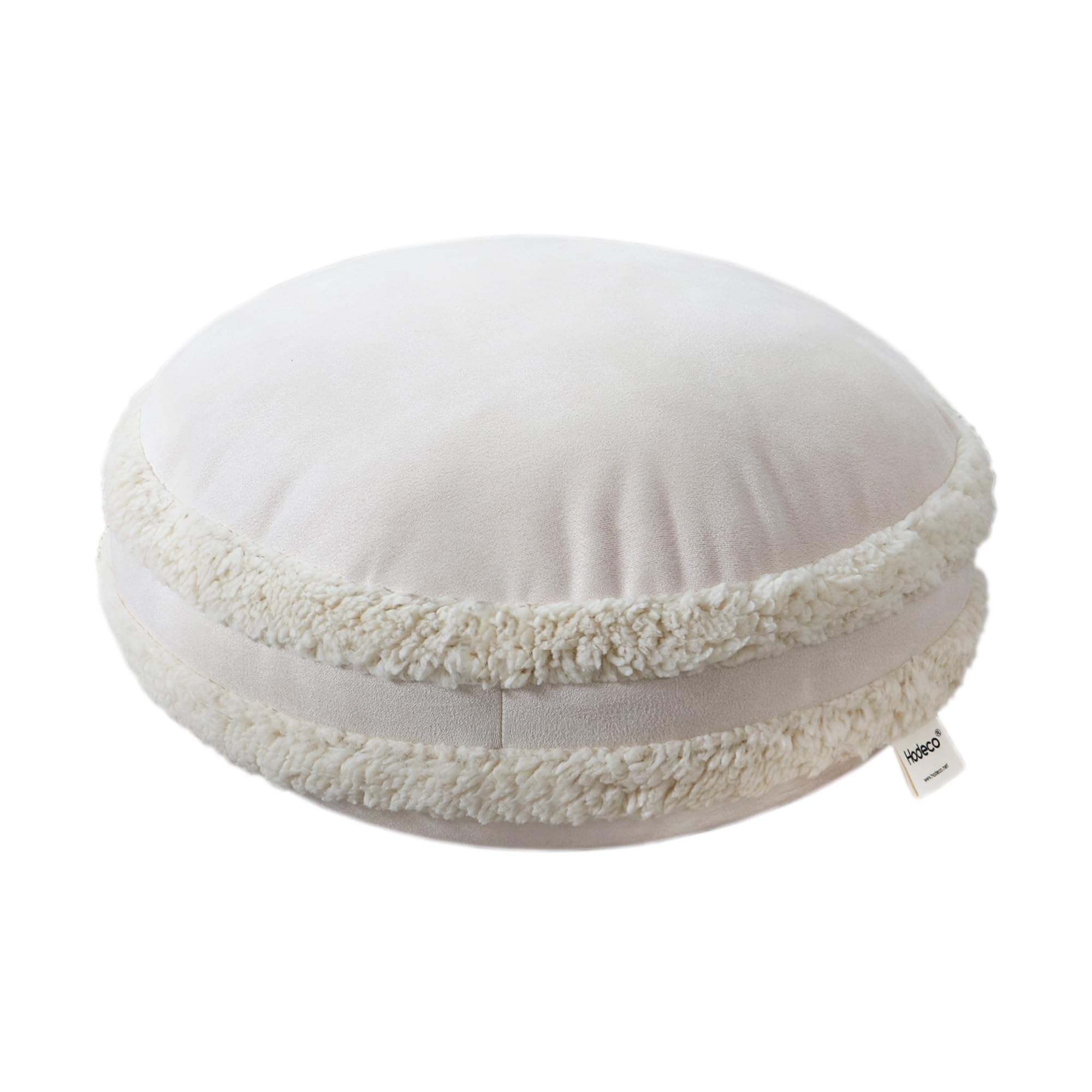 HodecoMakaron Round Pillow for Couch 40x40cm 100% Polyester Super Soft Throw Pillow Decor Floor Pillow Cushion 16x16 Inches, 1 Piece (16x16, Khaki