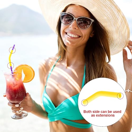 Miniatura 4 de Hydraflow - 12 piezas de punta de repuesto para popotes flexibles de silicona multicolor para pajitas de goma de grado alimenticio para pajitas de