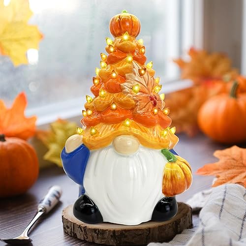 Miniatura 6 de Hexagram Decoración de árbol de cerámica de Acción de Gracias para el hogar, decoración de gnomos de Acción de Gracias, decoración de gnomo
