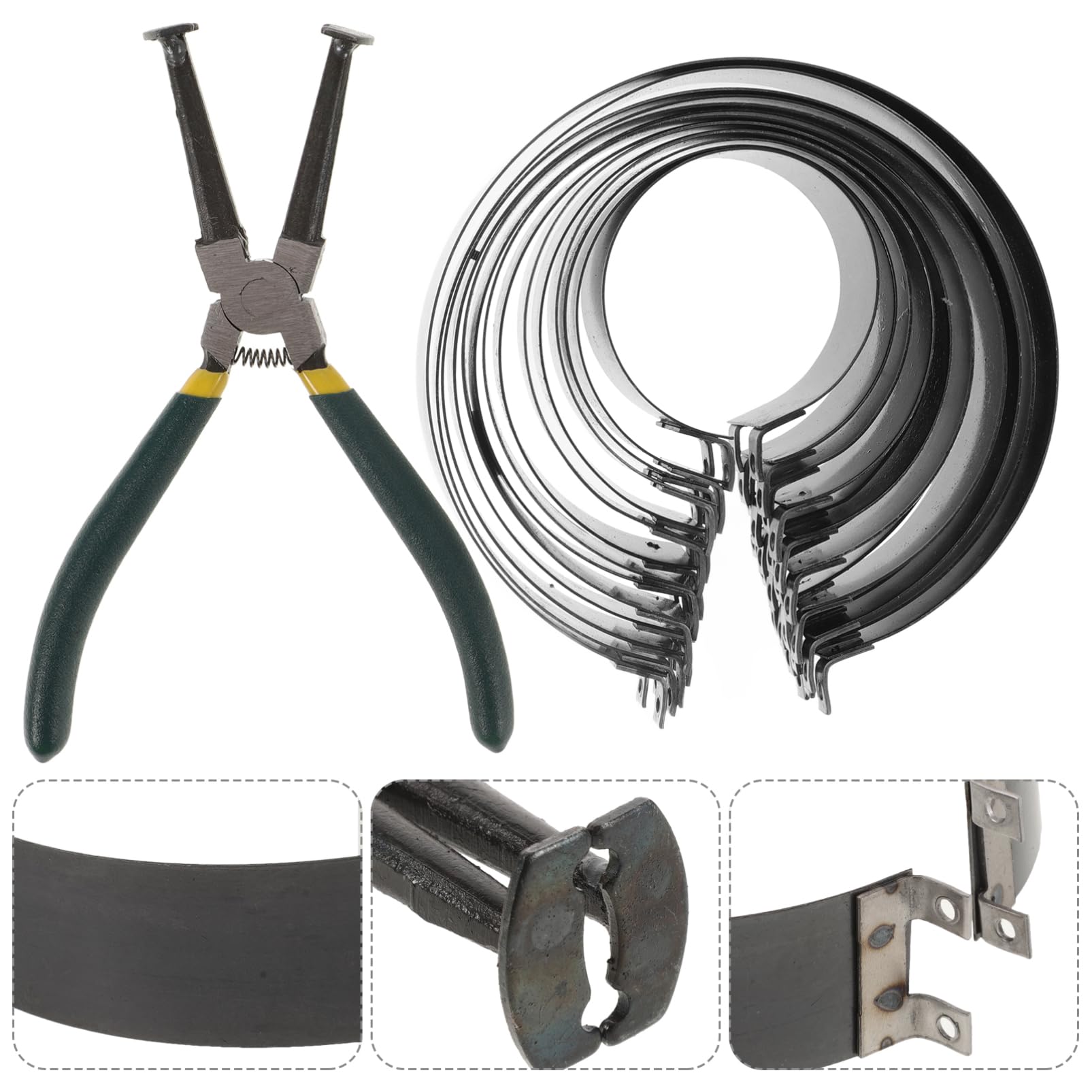 Kit di Strumenti per Compressione Fasce Elastiche Auto Attrezzi Installazione Pistoni Motore Pinze Manuale Resistente Vari Dimensioni Applicazioni Fai da Te Meccanico