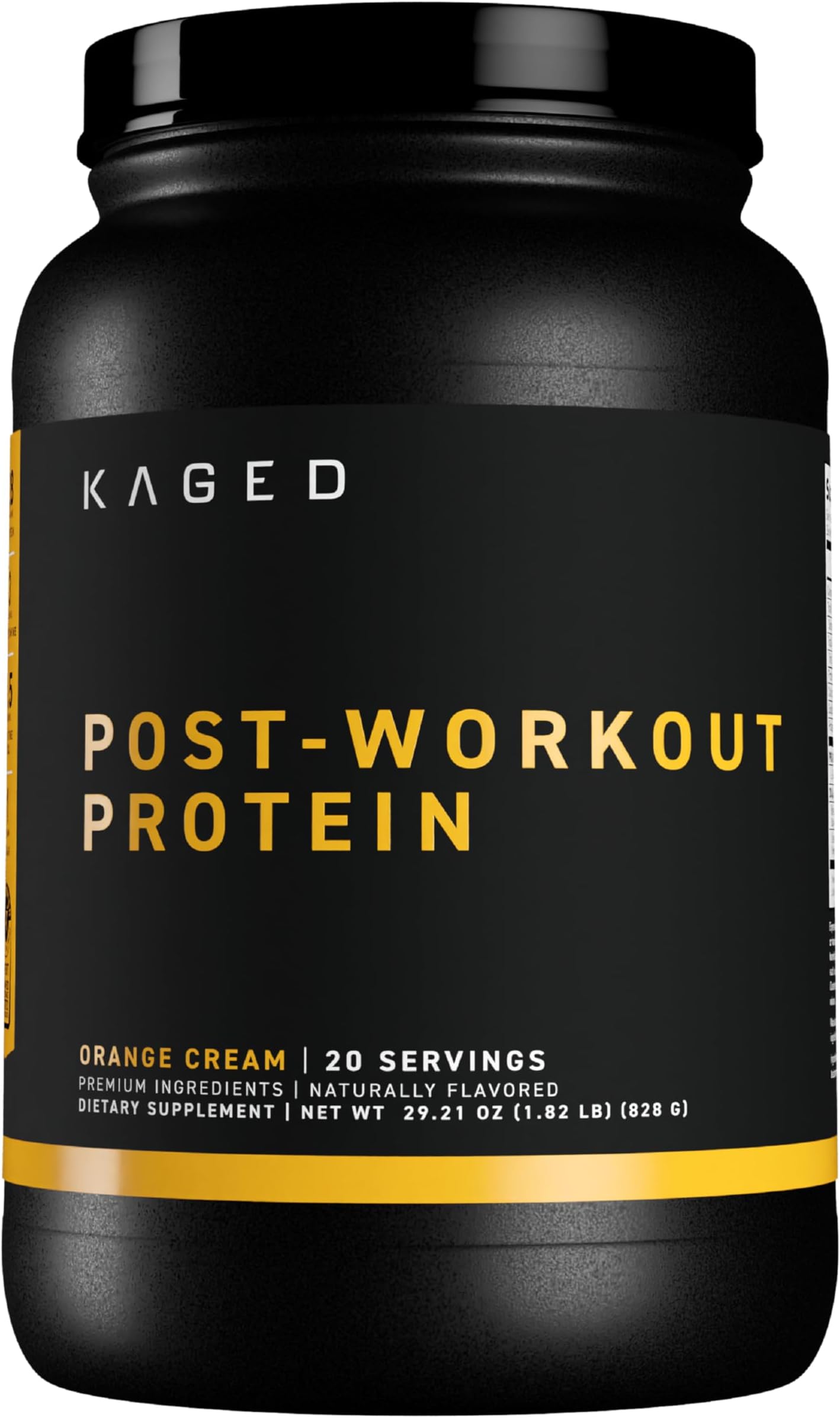 Kaged Post Workout Protein Powder | Re-Kaged | 28g Whey Protein with Creatine, Glutamine & Betaine for Muscle Growth & Recovery | Low Sugar | 20 Servings | Orange Cream