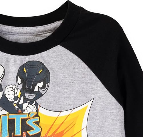 Miniatura 7 de Power Rangers Red Ranger Zach Blue Ranger Megazord, paquete de 2 camisetas para niños pequeños a niños pequeños