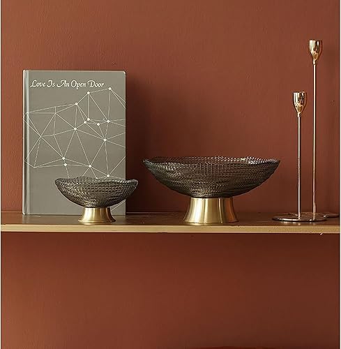 Miniatura 3 de Frutero para encimera de cocina, cesta de frutas, platos de exhibición de caramelos, cuenco de fruta de frutas ligero de vidrio de viento de lujo