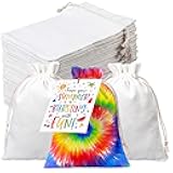 Kacctyen 36 Set Tie Dye Drawstring Bags End of Year Gifts Bags with Cards Cotton Drawstring Backpack Summer Party Favors 5.9 x 7.9 in Bulk for Students Candy Goodie Tie Dye Graduation Party Favor