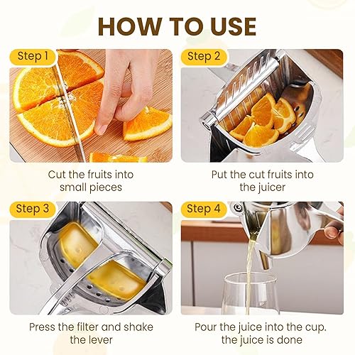 Miniatura 3 de Extractor de jugo de fruta fresca de aleación de aluminio, exprimidor manual de actualización 2025, exprimidor de mano, exprimidor de limón, fácil