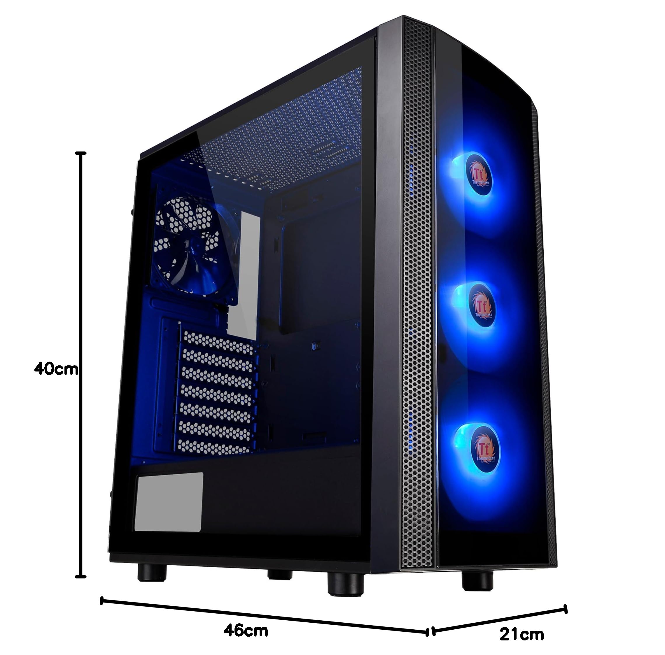 Thermaltake Versa J25 TG RGB - Caja Gaming para PC, Color Negro