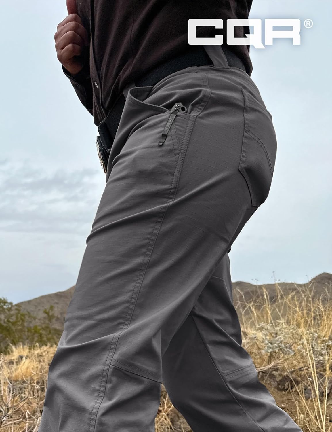 CQR Women's Flex Stretch Tactical Pants, Outdoor Hiking Pants with Pockets, Water Resistant Ripstop Work Pants - Image 5