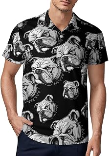 France Bull Dog Men's Polo-Shirt Regular-Fit Short Sleeve Sports Quick Dry Golf Tennis T-Shirt
