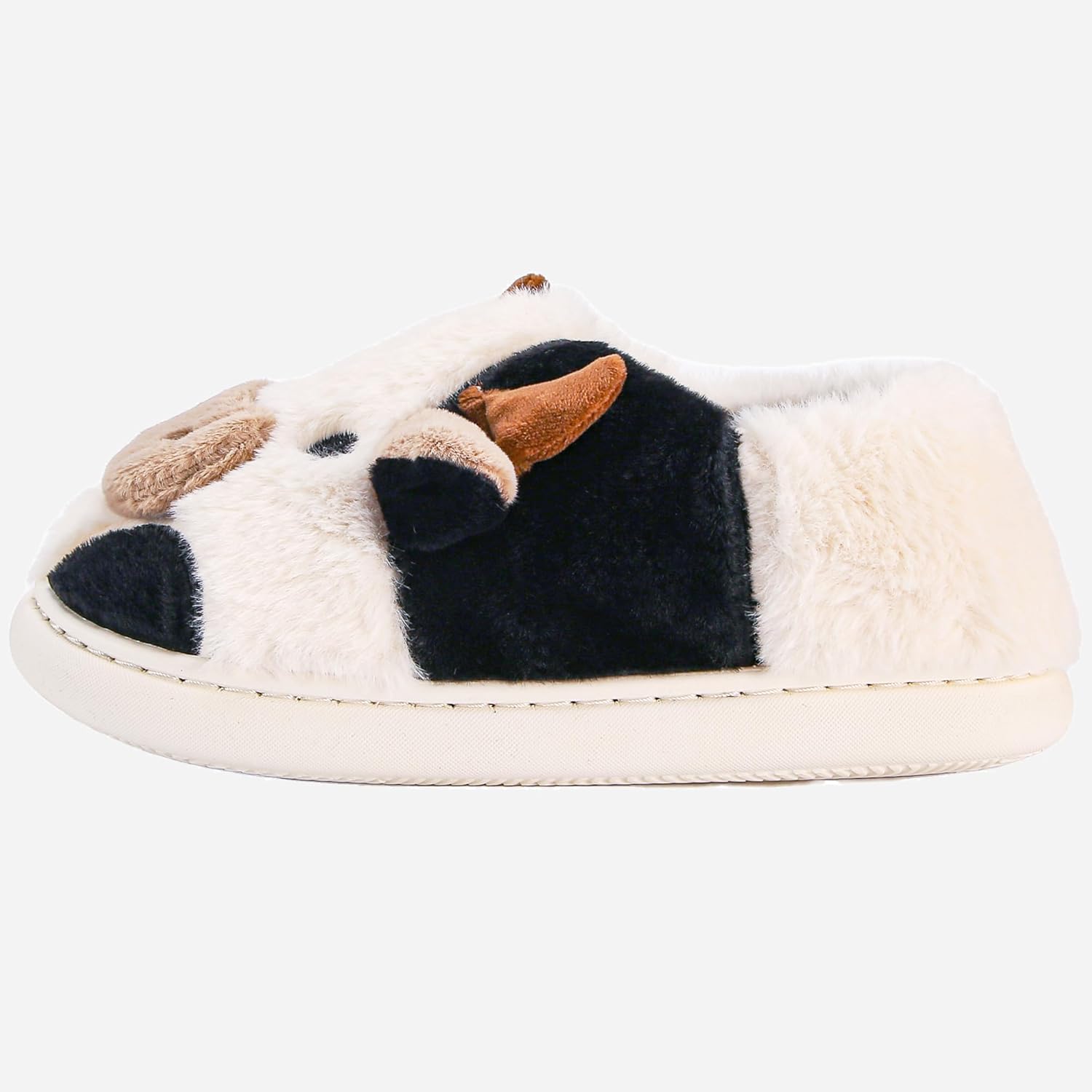 Cow Slippers for Women and Men, Fluffy Cute Cozy Cartoon Fuzzy Cow House Slipper Womens Milky Cows Animal Preppy Funny Kawaii Pillow Cloud Fall Winter Bedroom Home Shoes for Indoor and Outdoor - Image 3