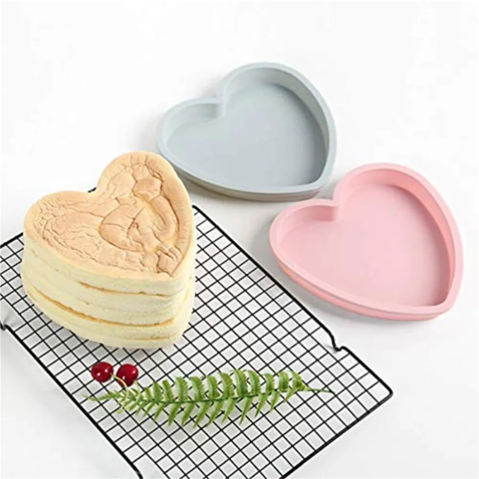 2 ensembles (4 pièces) de moules à gâteau en forme cœur pour Créer des Gâteaux