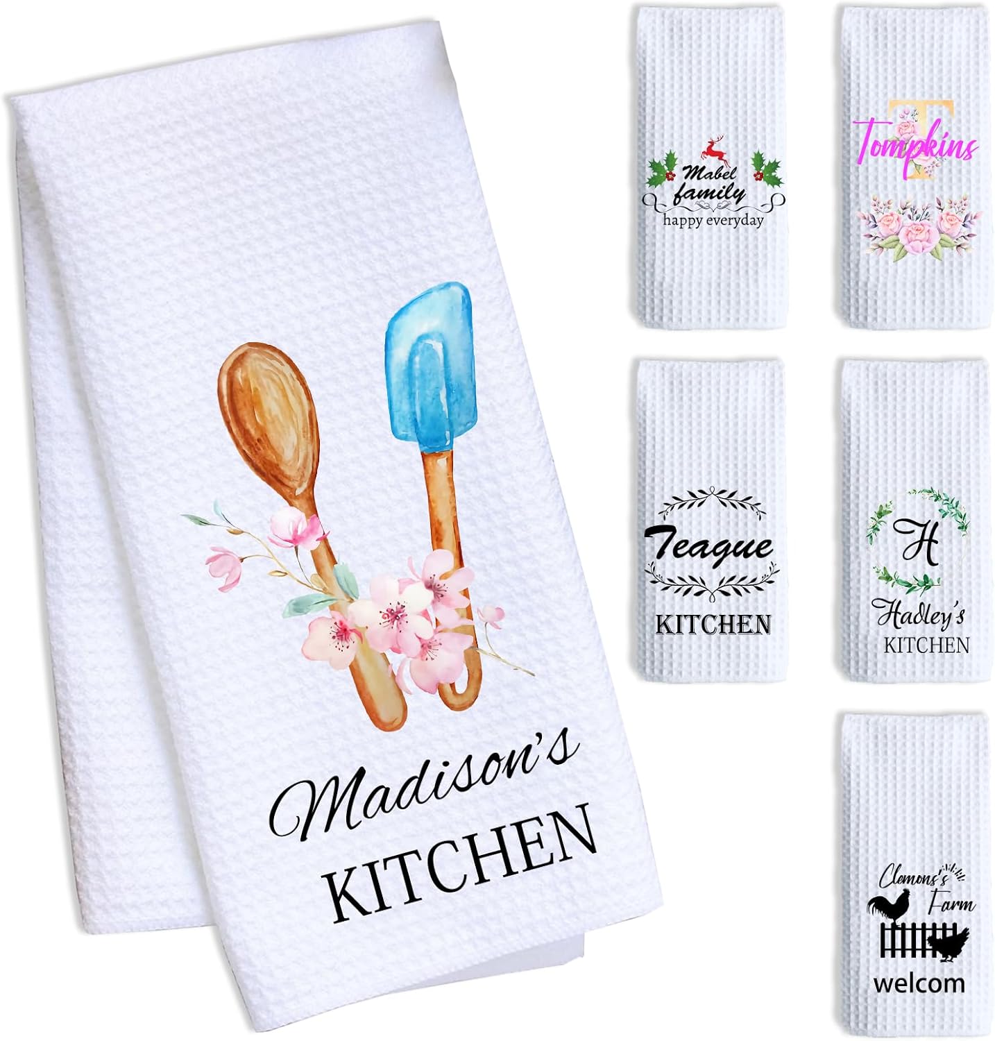 Amazon.com: ubmpj Personalized Kitchen Towel Custom Waffle Weave Towel ...