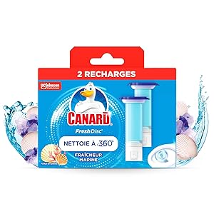 Canard Toilet Fresh Disc Refills Marine - Block without Cage Toilet Cleaner - Lasts 3x Longer Than a Traditional Block - 2 Refills