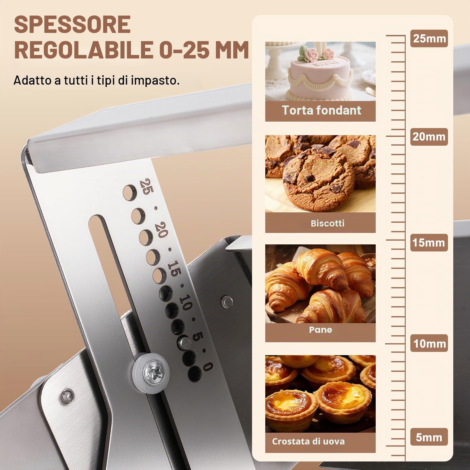 YUCHENGTECH Sfogliatrice Pasticceria Manuale Pieghevole 30cm | Sfogliatrice Manuale in Acciaio Inossidabile,Spessore Regolabile da 2,5 a 25 mm per Croissant Pasta Sfoglia Pizza